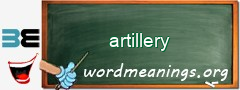 WordMeaning blackboard for artillery